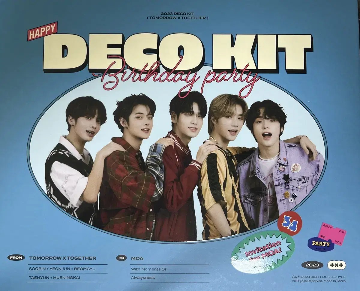 Includes txt soobin yeonjun beomgyu taehyun hueningkai deco kit unsealed weverse shop pre-order benefit 