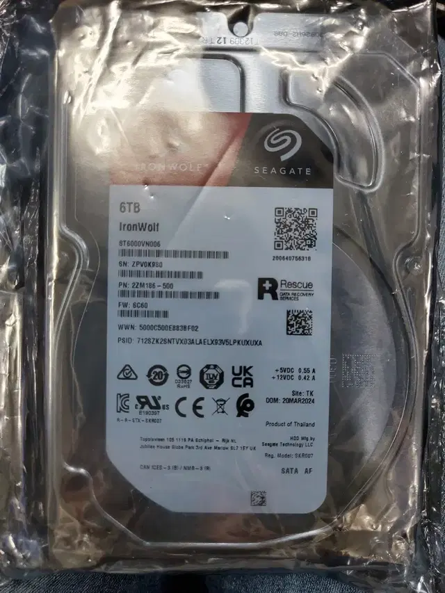 시게이트 하드디스크 6테라 seagate 6TB HDD 아이언울프 미개봉