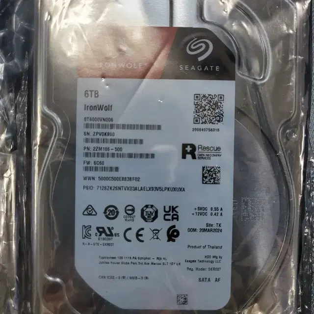 시게이트 하드디스크 6테라 seagate 6TB HDD 아이언울프 미개봉