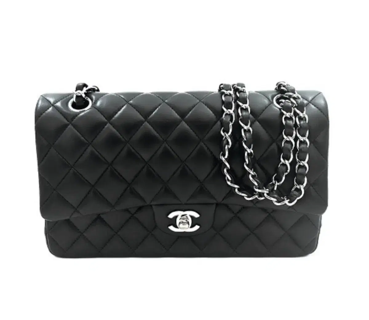 Chanel Classic Medium Silver Lambskin at a Super Special Price