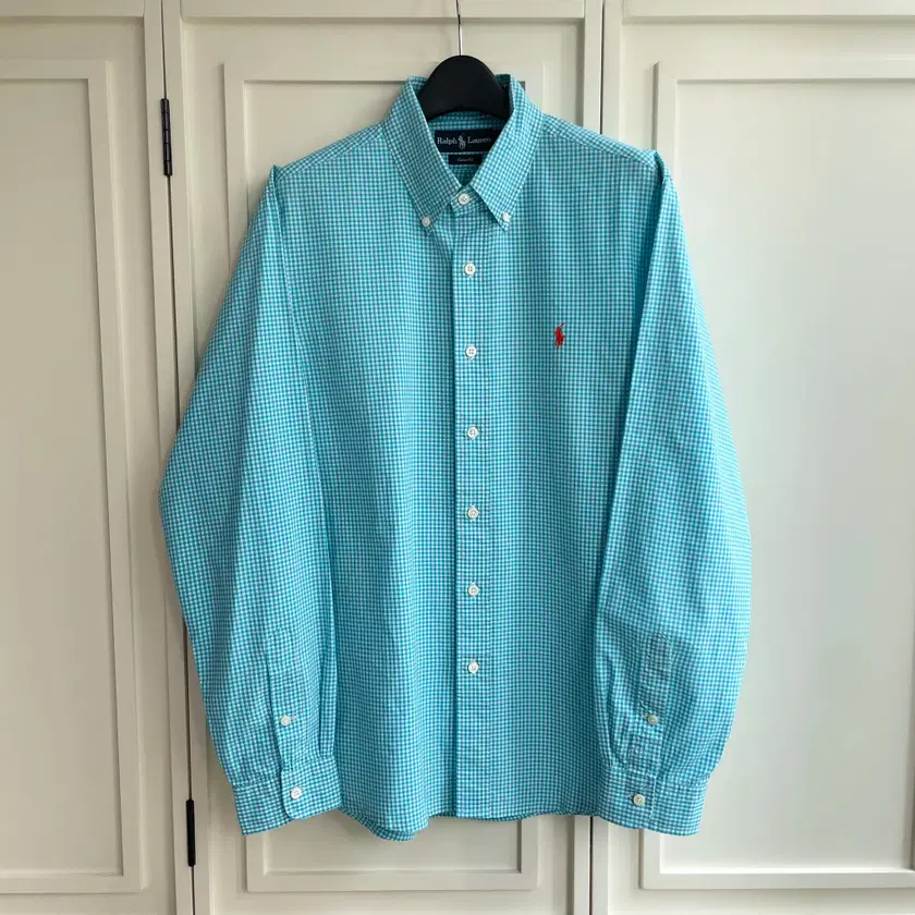 XL]Polo Orange Pony Sky Check Shirt CK7825 #폴로,#폴로랄프로렌