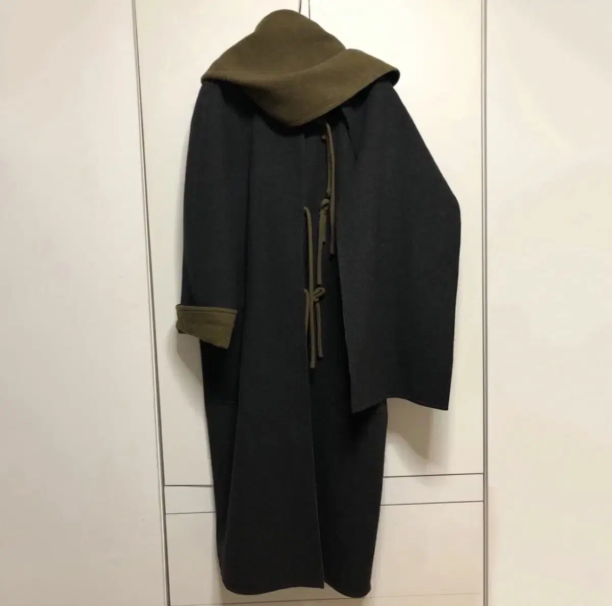 100% Wool Reversible Muffler Long Coat