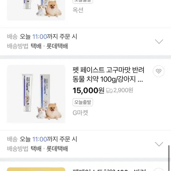 동물의약외품 반려동물 치약 새상품 100g