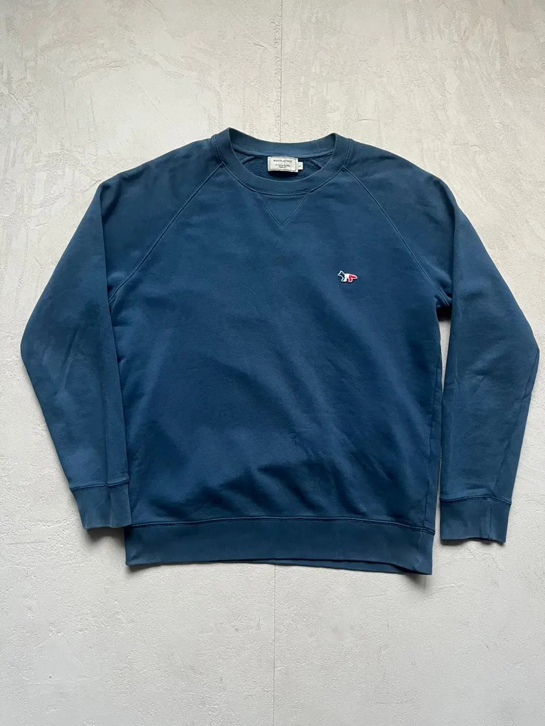 XL) Maison Kitsune Navy Man-to-Man