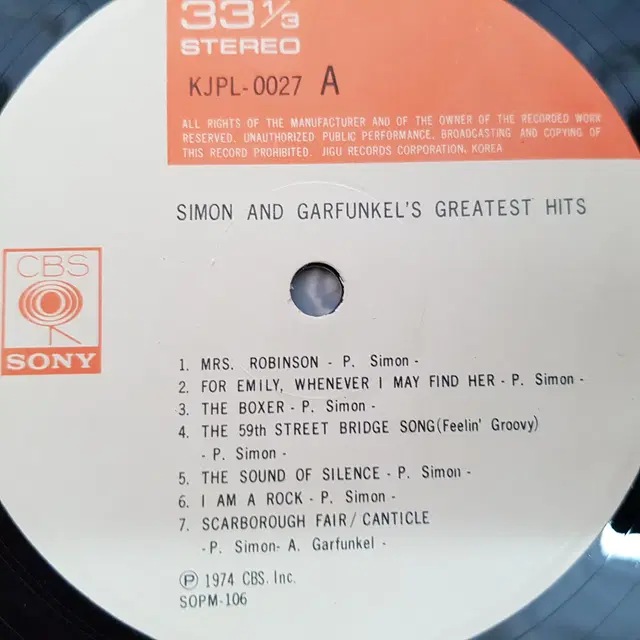 Simon & Garfunkels Greatest Hits  LP