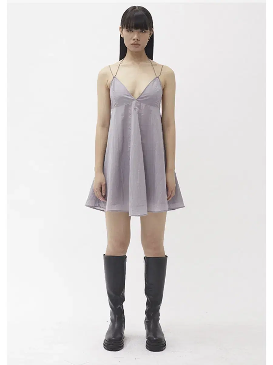 백로[BAEKRO] MINI NYLON DRESS - VIOLET