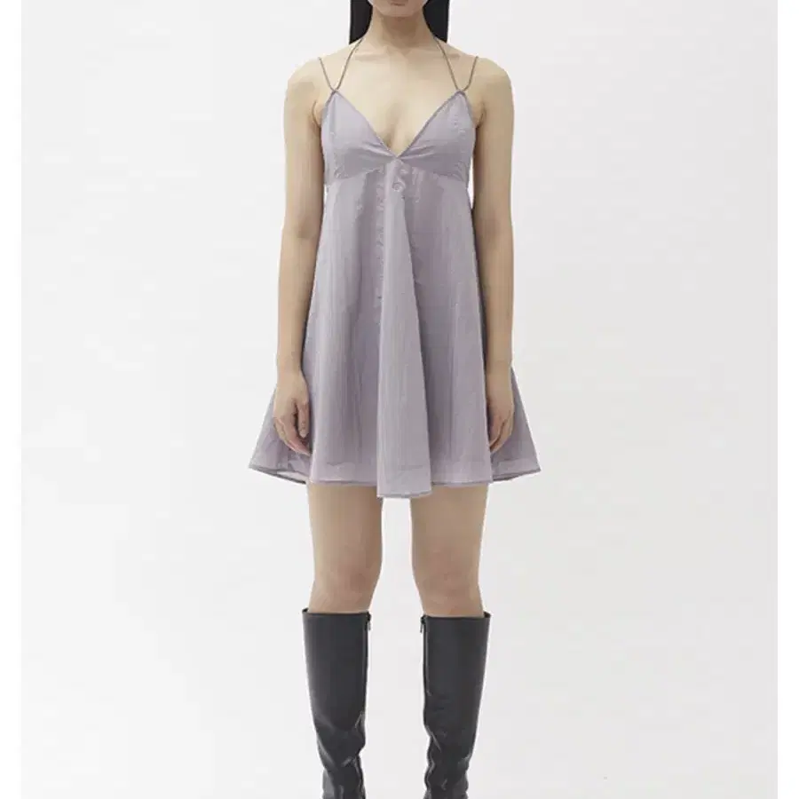 백로[BAEKRO] MINI NYLON DRESS - VIOLET