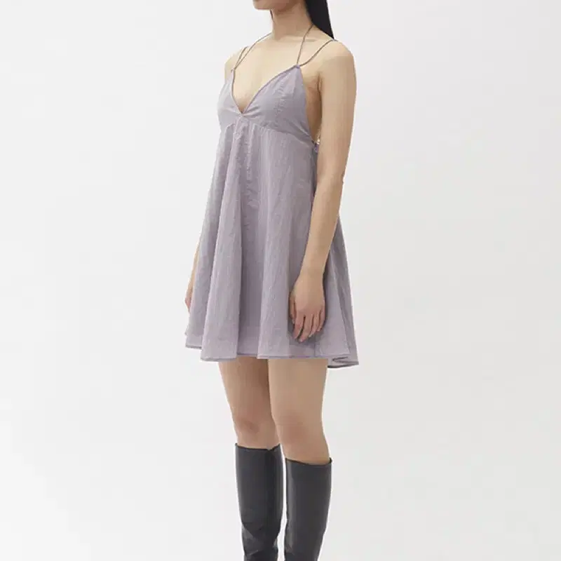 백로[BAEKRO] MINI NYLON DRESS - VIOLET