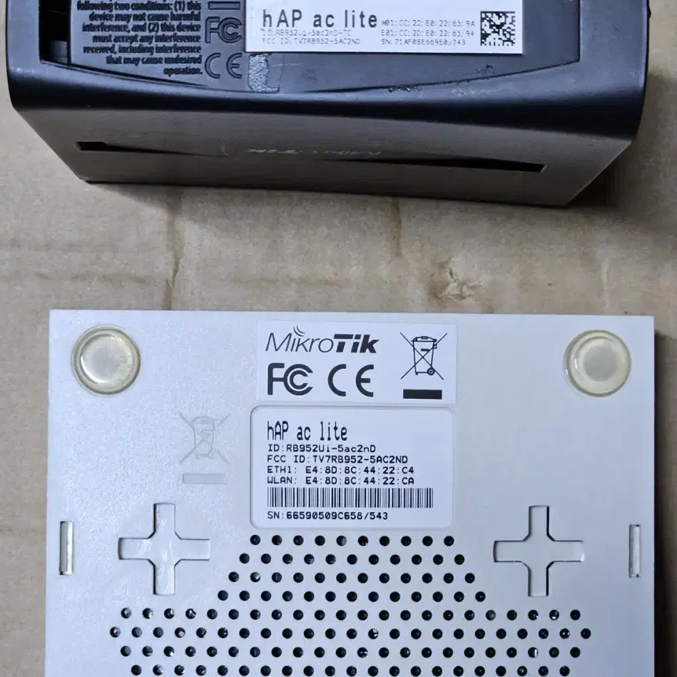 미크로틱 Mikrotik hap ac lite 라우터 부품용 2대 일괄