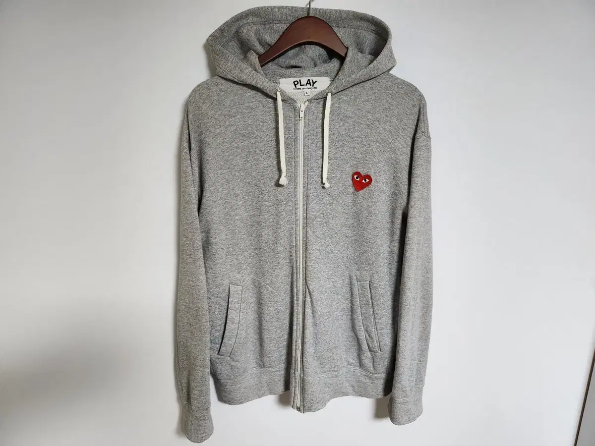 [L] Comme des Garçons Song Gray Backprint Men's Hooded Zip-Up AZ-T250