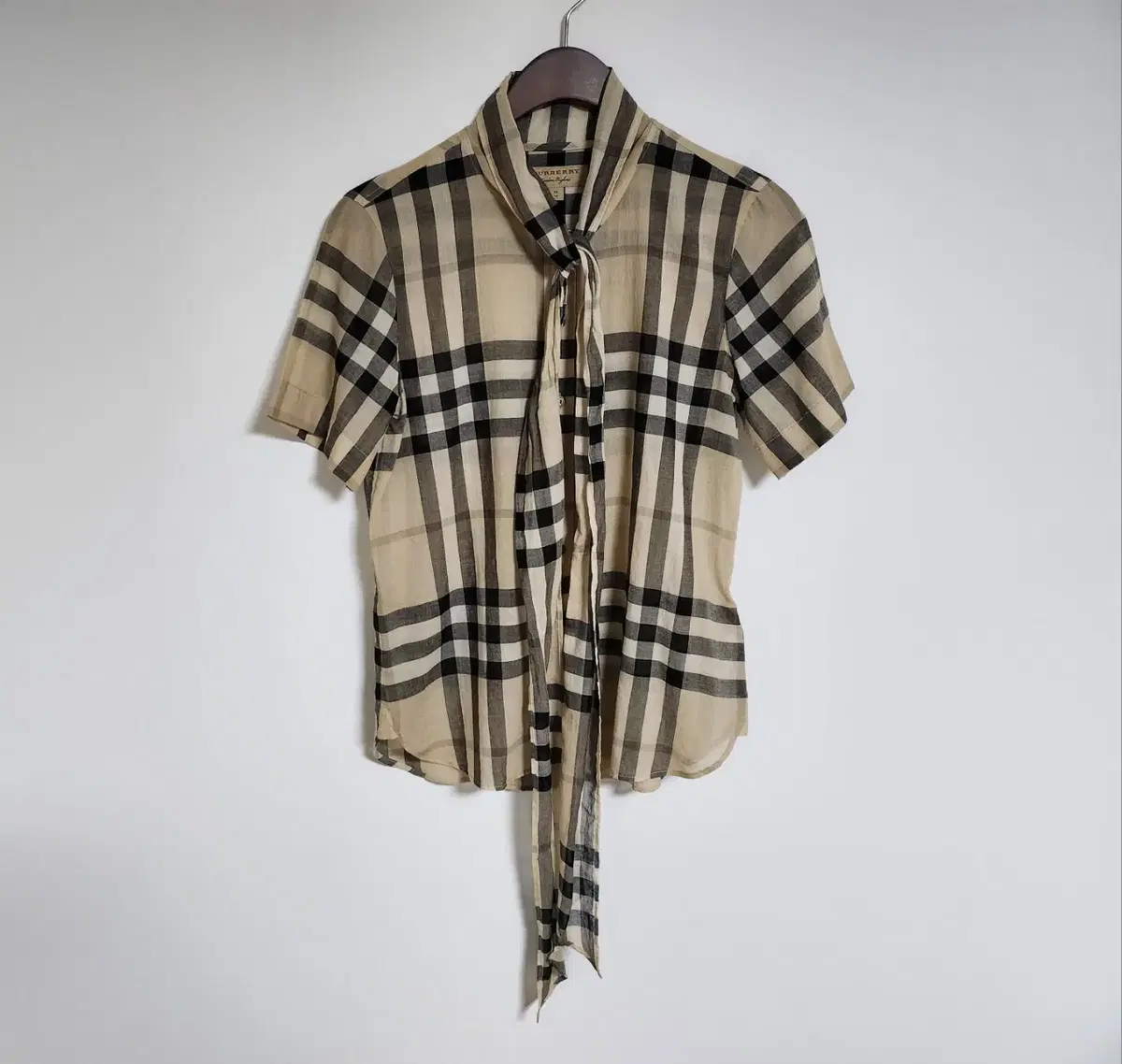 [XS] Burberry London Check Tie Women's Shirt 4050082