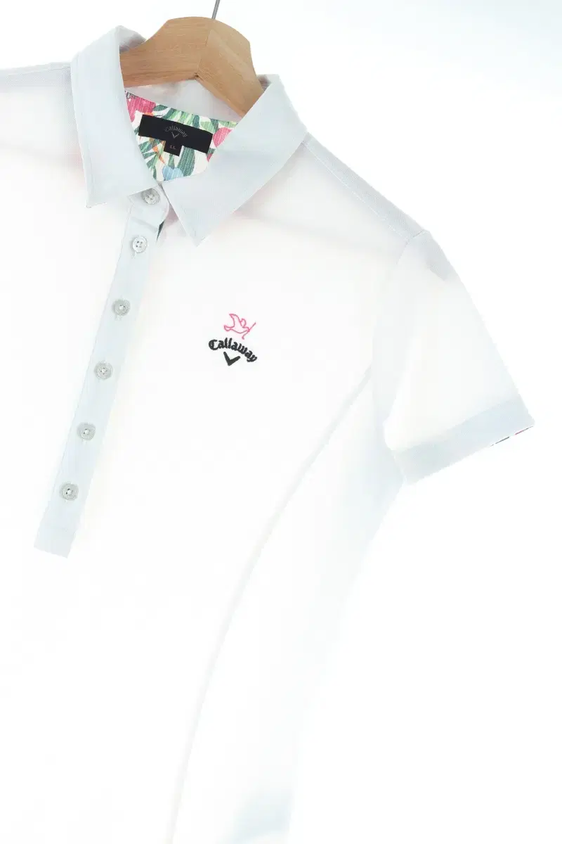 W(XL) Callaway Vahn Short-Sleeved kara T-Shirt White Golf Cotton Limited Edition-E937