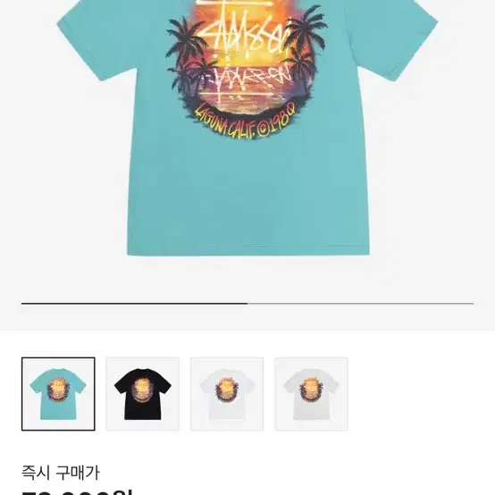 스투시 썬셋 Stussy Sunset T-Shirt Ocean L