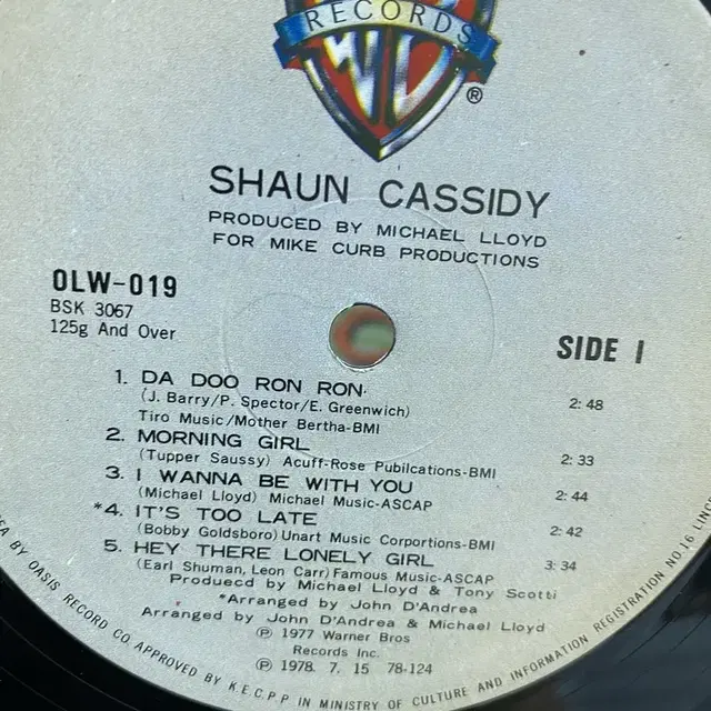 SHAUN CASSIDY  LP / AA4150