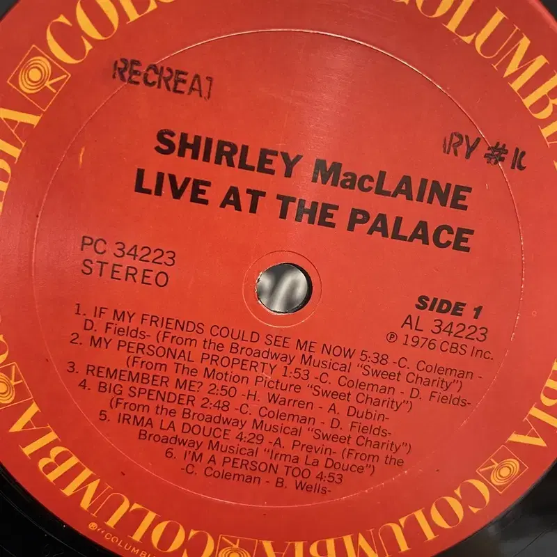 SHIRLEY MACLAINE LIVE LP / AA4153