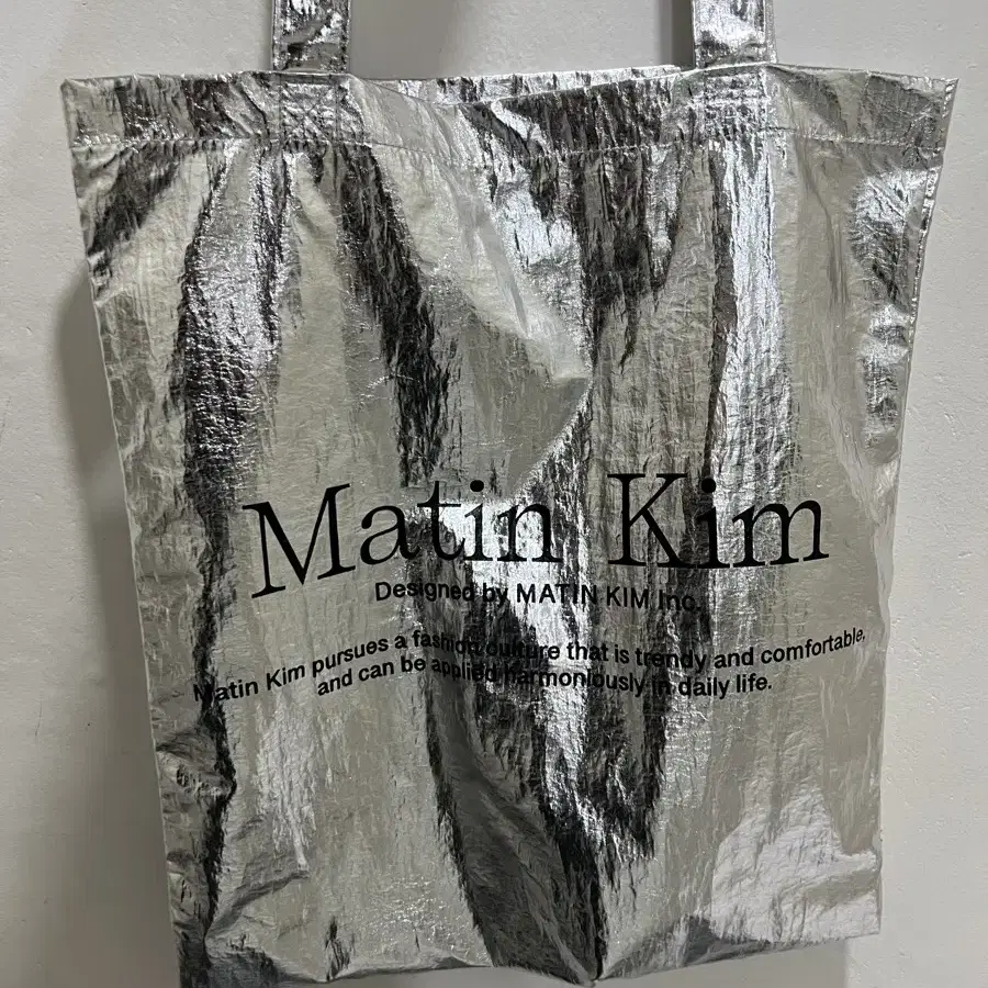 새상품_ 마뗑킴 한정 실버에코백 MATIN POPPIN ECO BAG