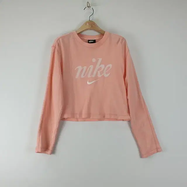 Z5381 NIKE 로고 크롭 긴팔 티셔츠 여90