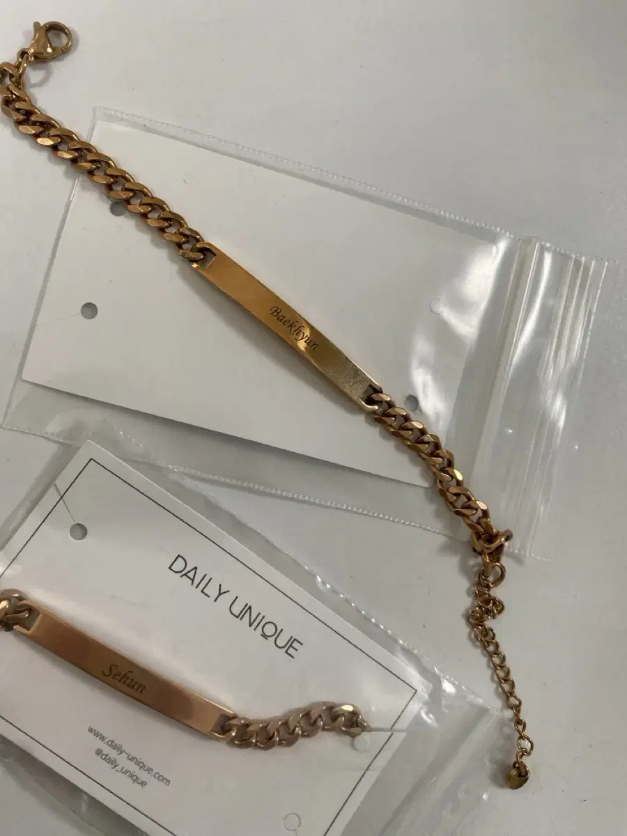 Exo baekhyun sehun Engraved Chain Bracelet