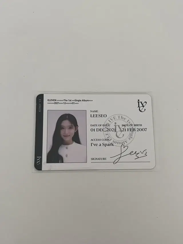 아이브 이서 id card 포카 포토카드 일레븐