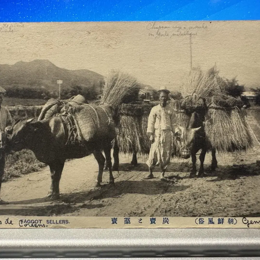 1910년 전후 - 조선 풍속 - 땔감 판매 상인 - 강점기 사진 엽서