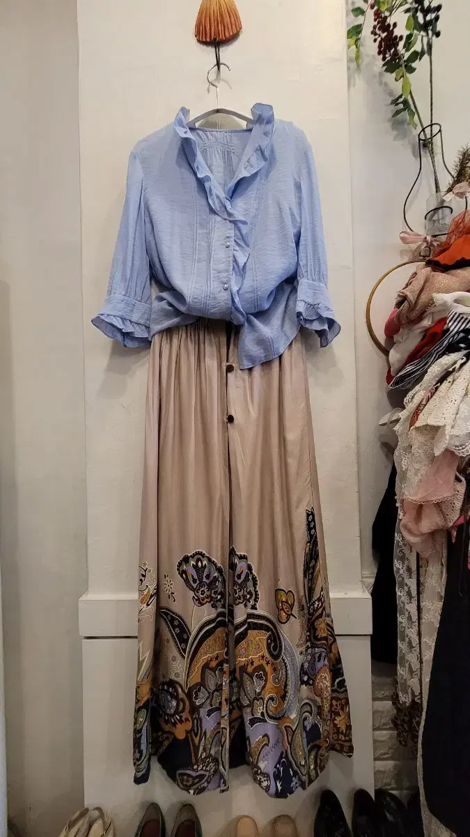 Zooo Frill bloo Blouse. Imported Ethnic Maxi Long Skirt