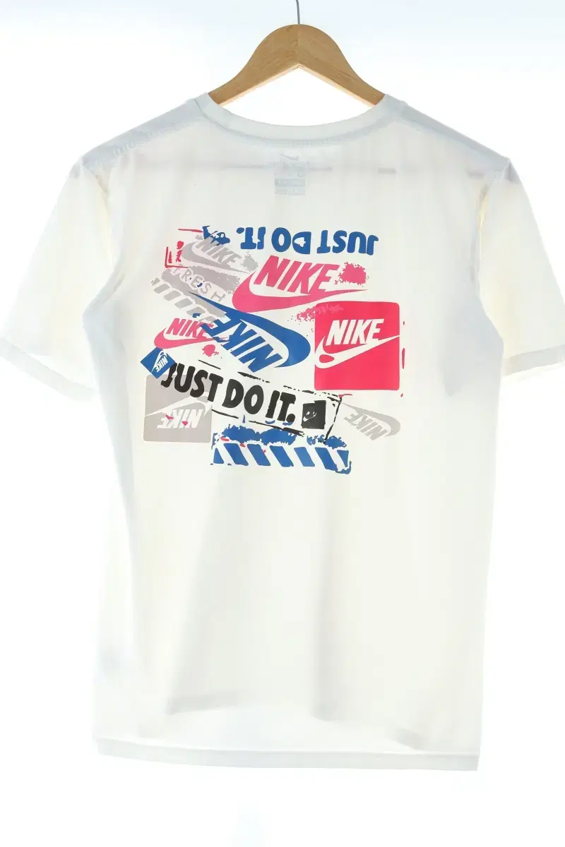 W(M) Nike Short-Sleeved T-shirt White Poly Big Print - E9C1