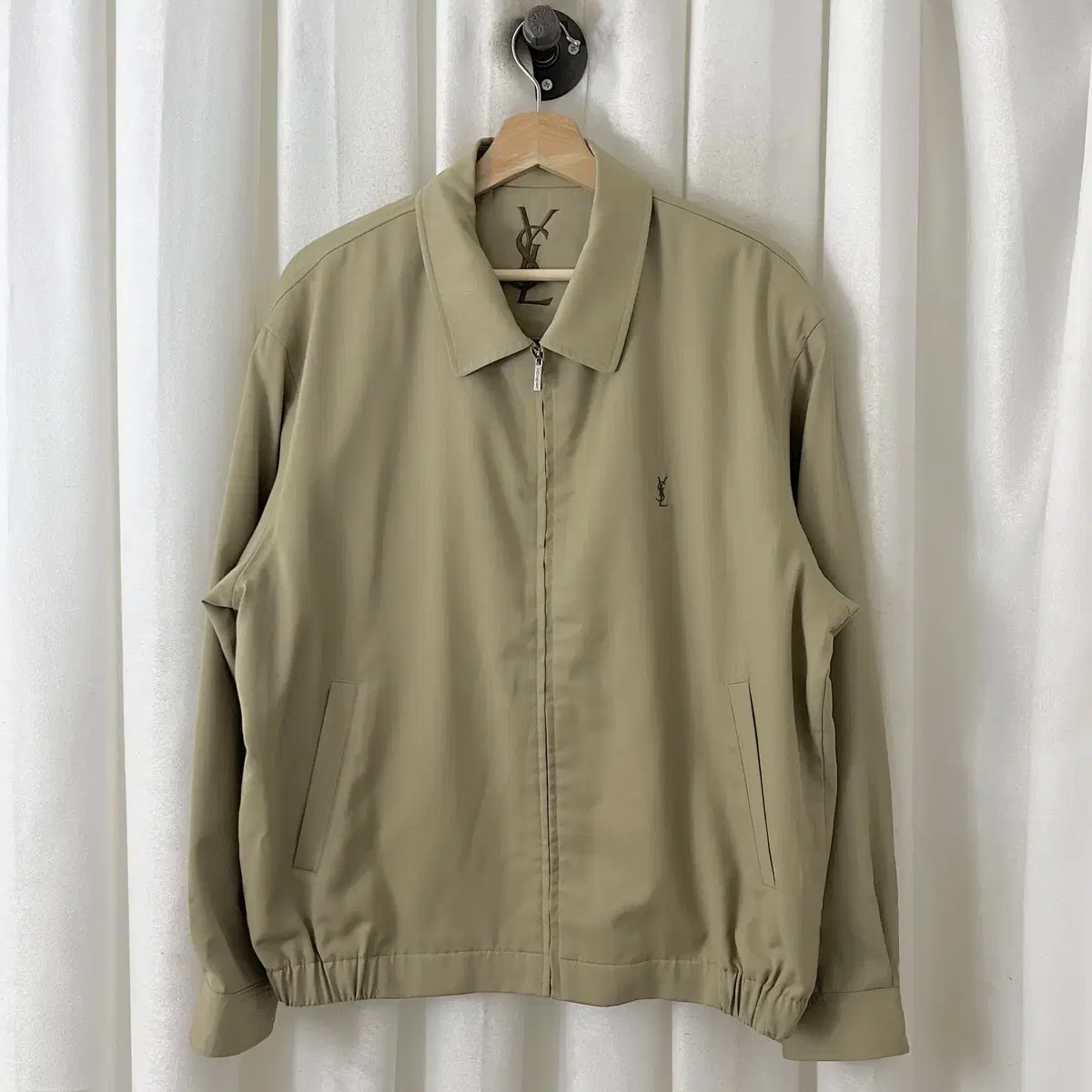 Yves Saint Laurent Beige kara zip-up jacket