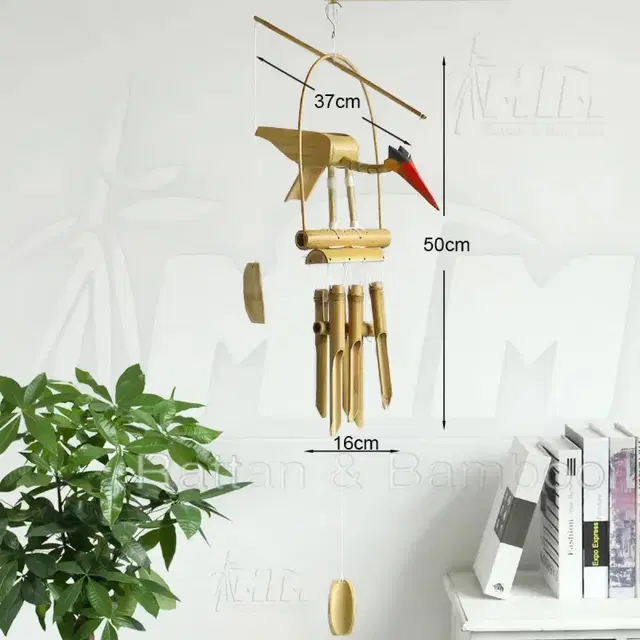 대나무 핸드메이드 새 풍경종 Bamboo bird wind chime