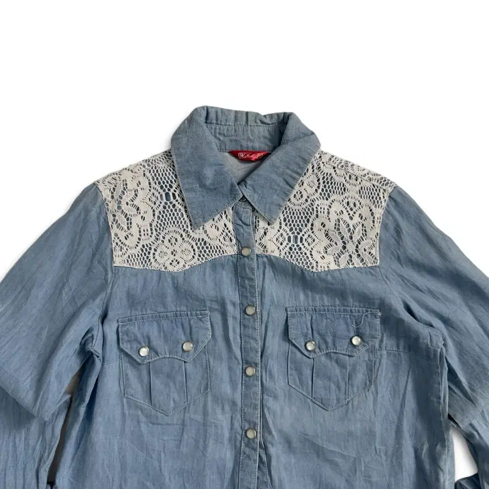 vintage lace denim western shirt