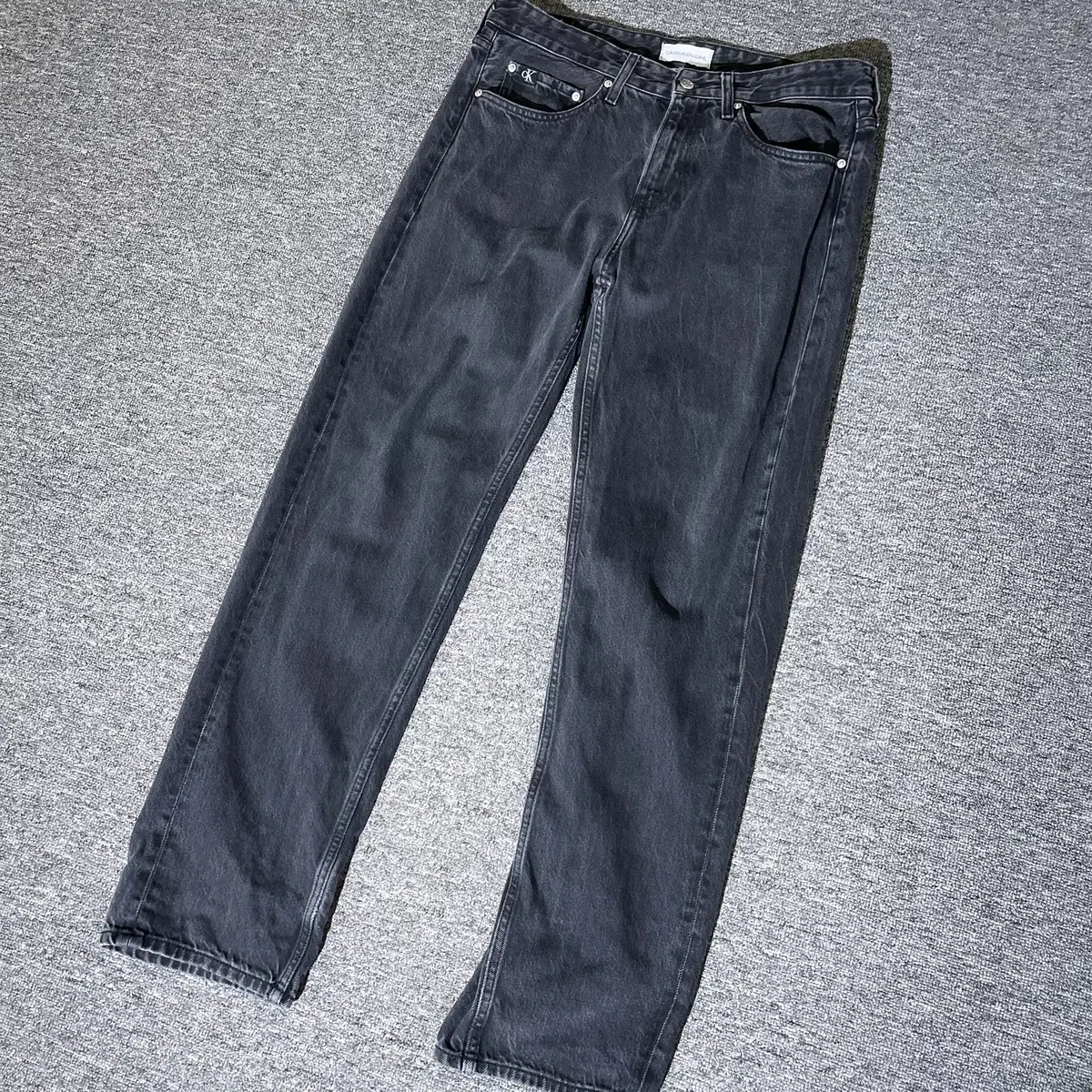 Calvin Klein New Straight Fit Black Blue Jeans Denim 32-33