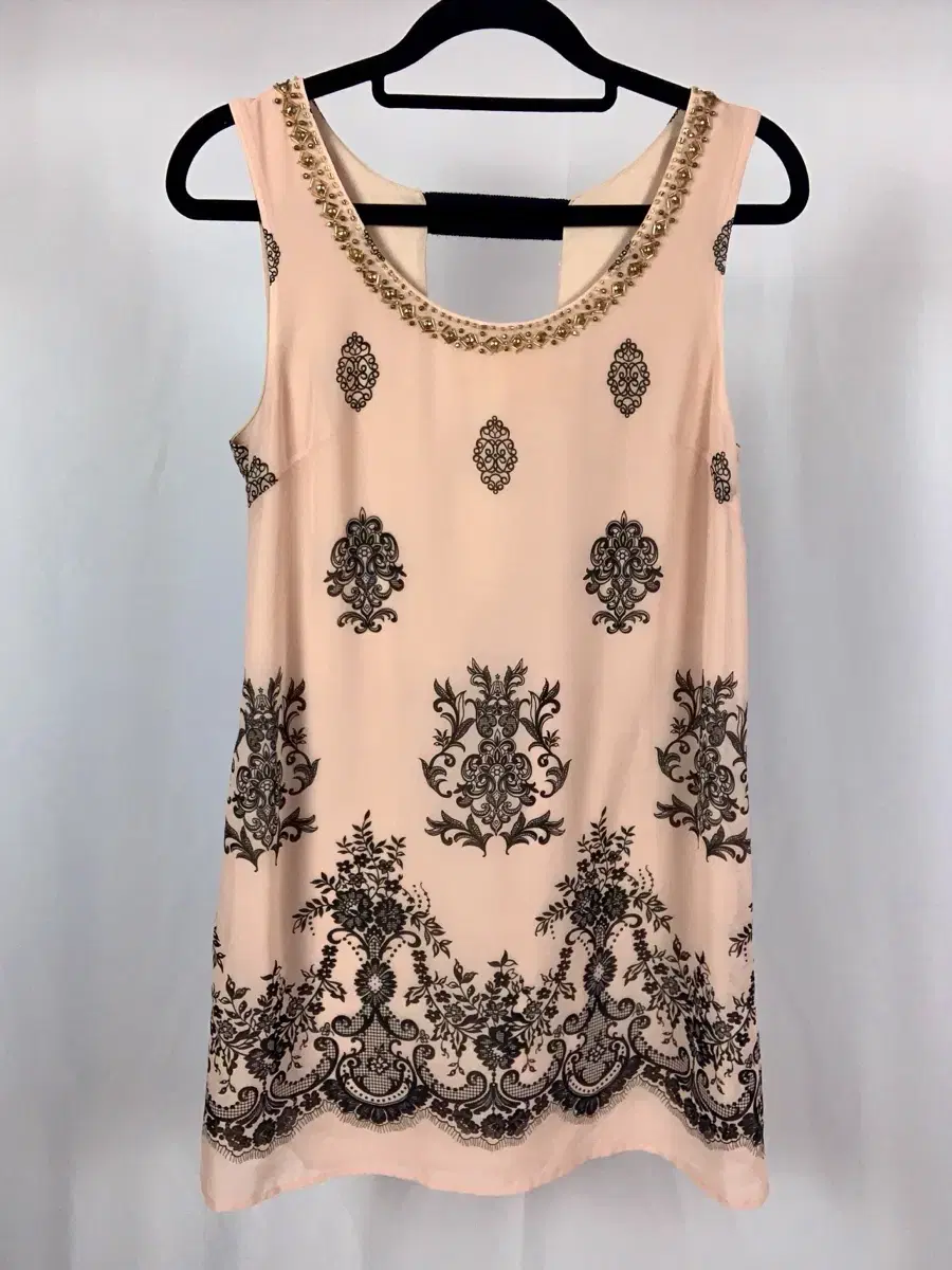 Oriental Gold Deco Baby Pink Dress