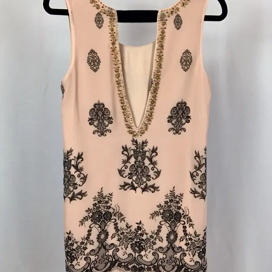 Oriental Gold Deco Baby Pink Dress