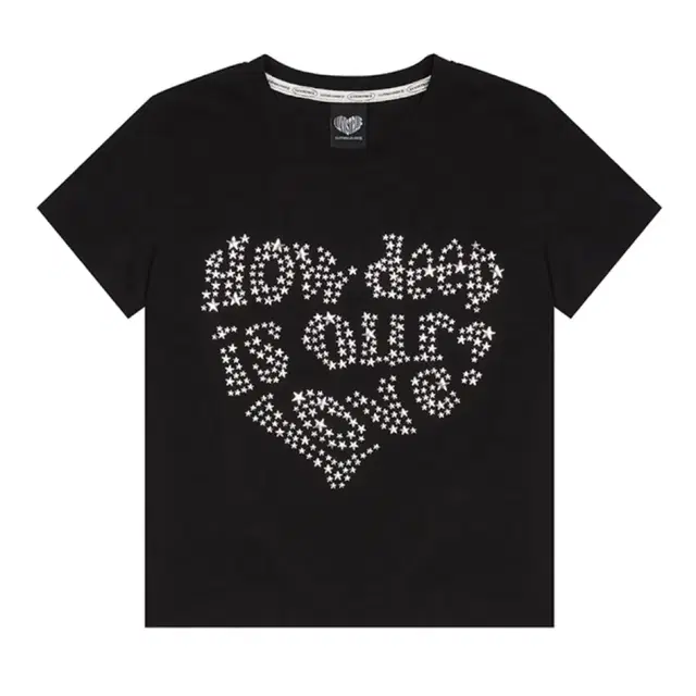 러브이즈트루 DN HOTFIX STAR TEE BLACK 크롭티 Y2K