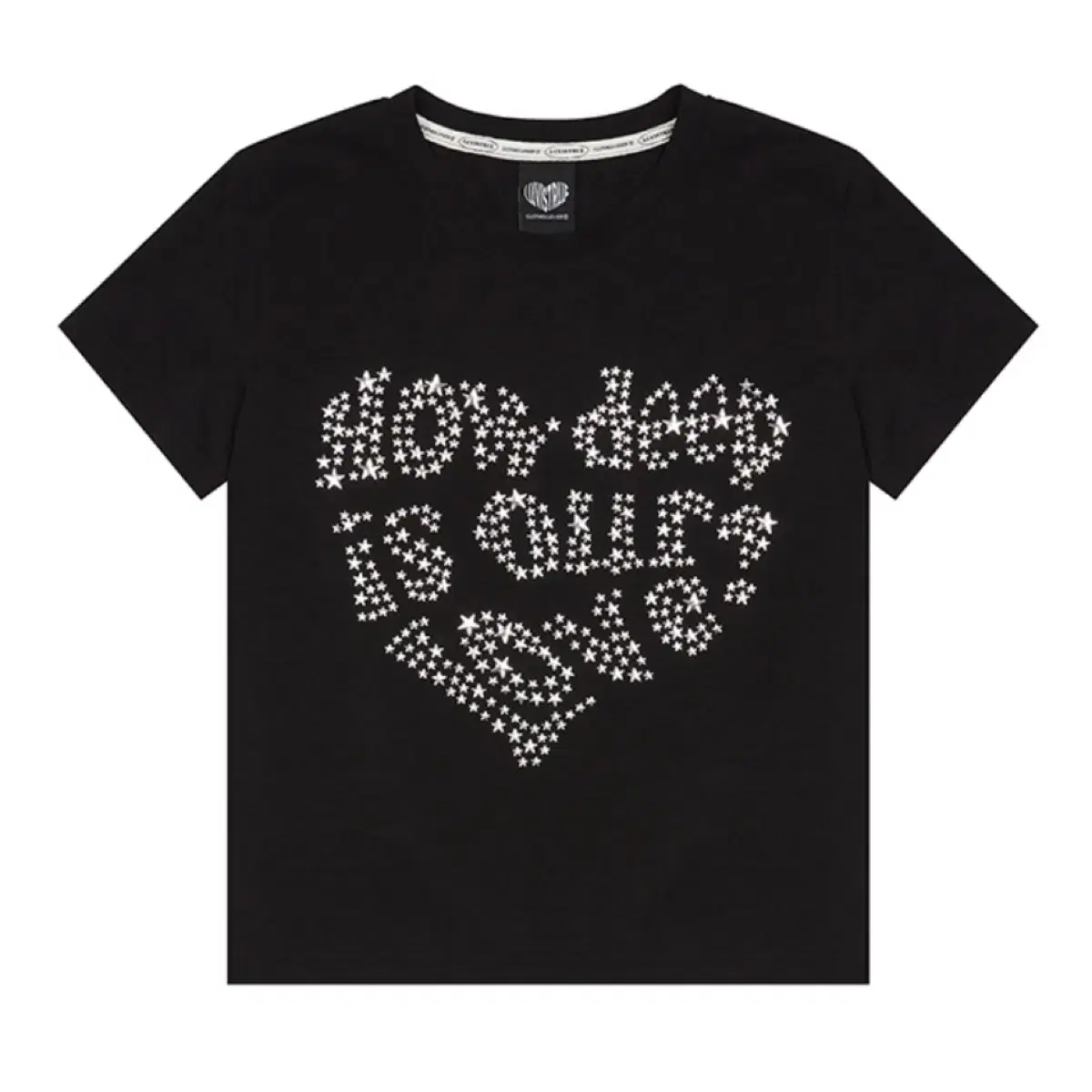 러브이즈트루 DN HOTFIX STAR TEE BLACK 크롭티 Y2K