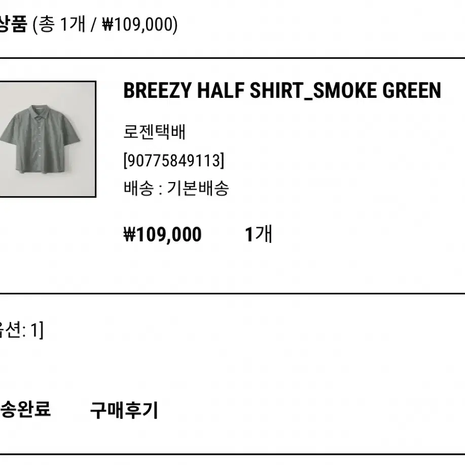 블랭크룸 브리지 하프 셔츠 Smoke Green 1사이즈