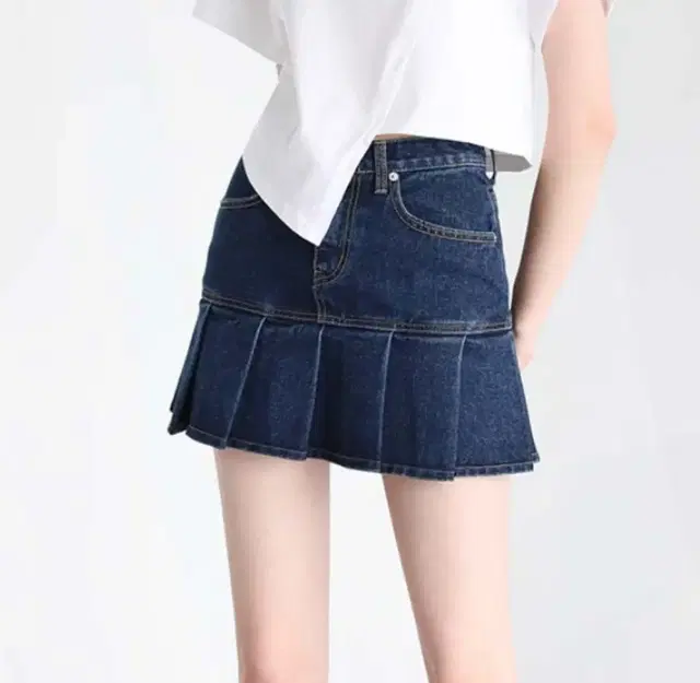 어반드레스 PLEATS DENIM SKIRT DEEP BLUE