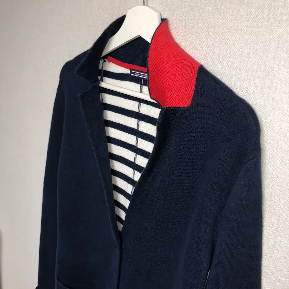 Tommy Hilfiger 클래식 네이비 여성 가디건 (L)