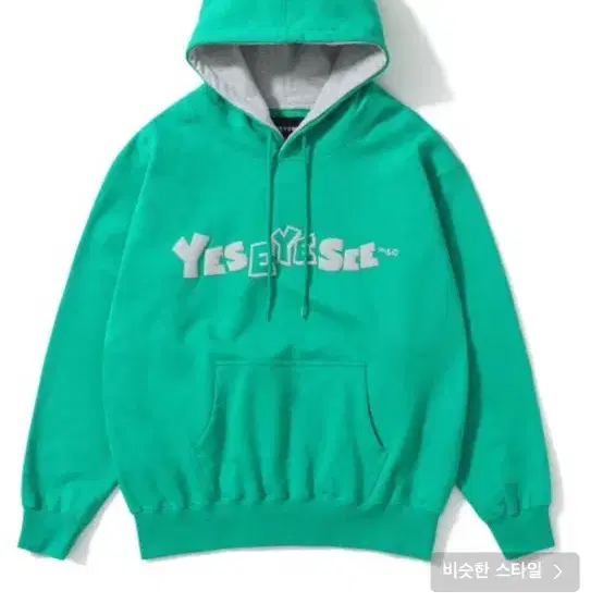 예스아이씨 Cartoon Logo Hoodie Green 후디