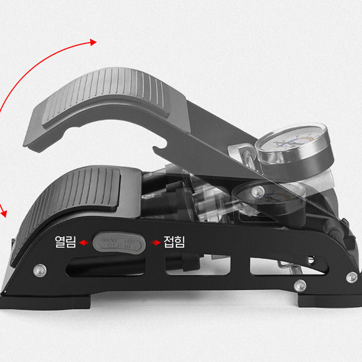 [새상품] 머레이 자동차 자전거 고성능 공기주입기 듀얼실린더 풋 에어펌프