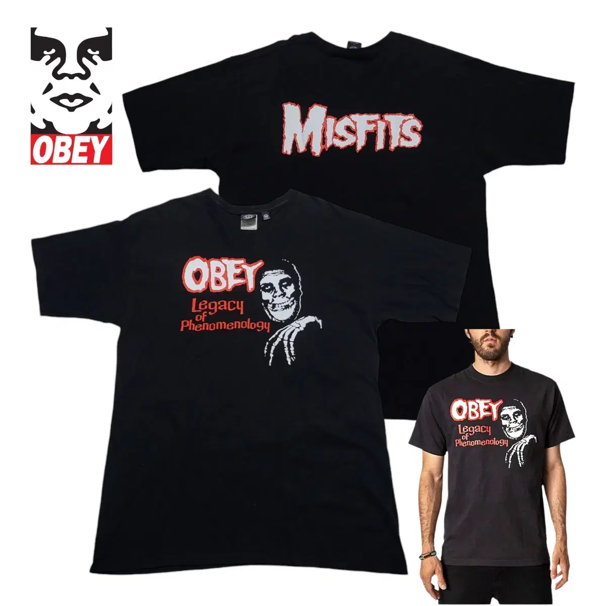 (L) 오베이 x misfits 반팔 오베이반팔 obey