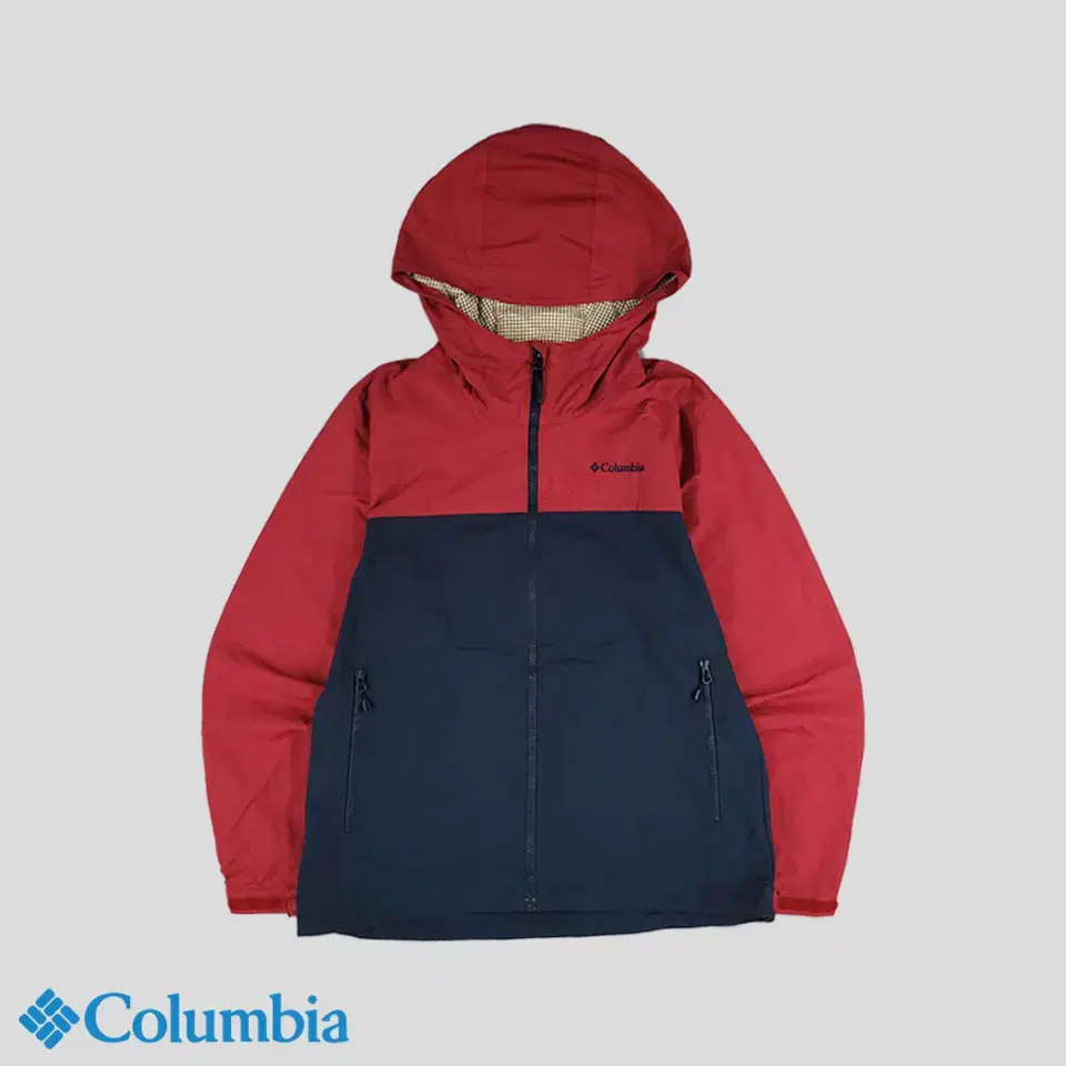 Columbia Columbia Navy Red Colorblocked Nylon100 Woven Outdoor Hoodie Wind