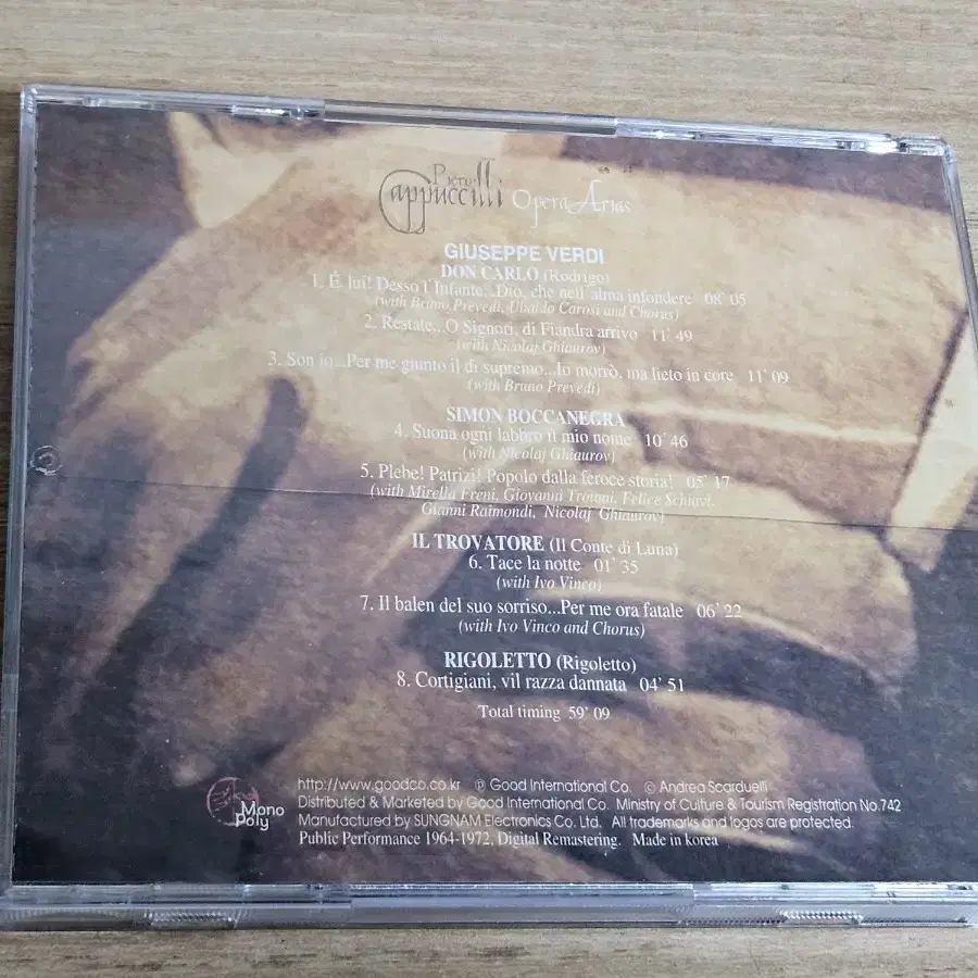 Piero Cappuccilli - Opera Arias1 (CD)