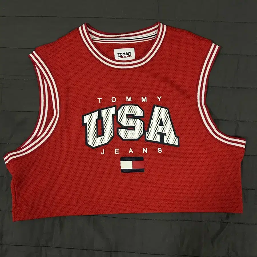 타미진스 크롭 USA 바스켓볼 탱크 탑 (T32D1TTO49TWT1XNL