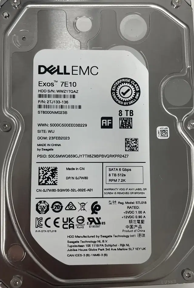 DELL EMC 서버용 3.5인치 8TB HDD 완전새거 팝니다.