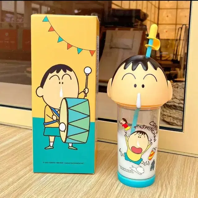 짱구/흰둥이/맹구 - 입체 빨대컵 물병 피규어 트라이탄 텀블러 500ml