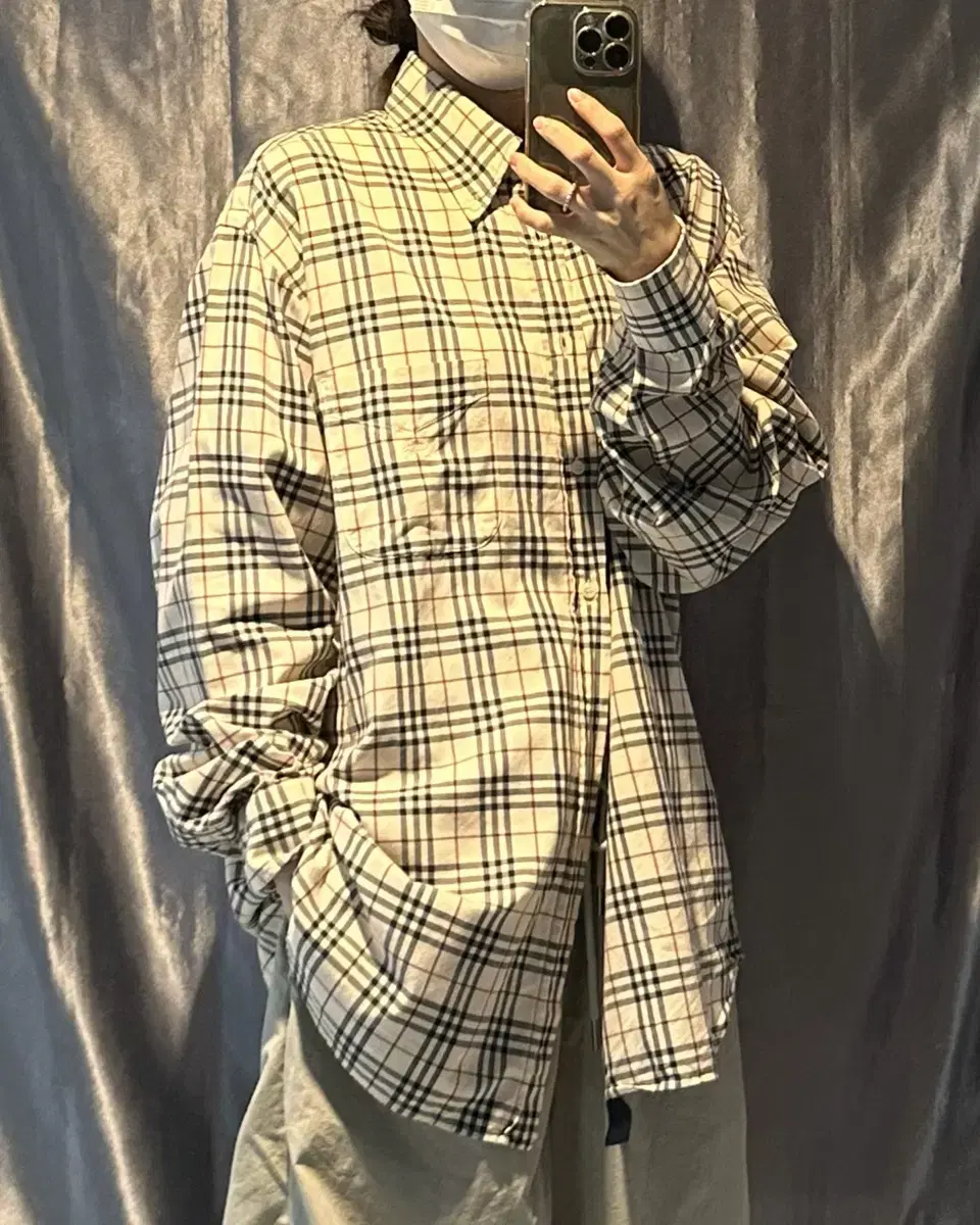 42 Burberry Embroidered One-Pocket Nova Check Shirt