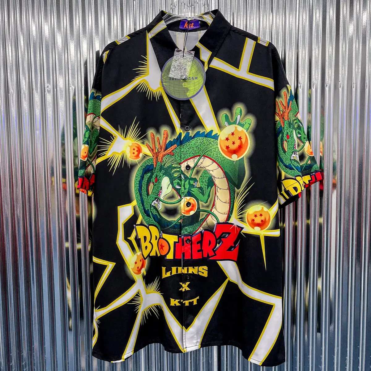 (New) Dragon Ball Printed Silk Short Sleeve Shirt (Domestic XL) I56