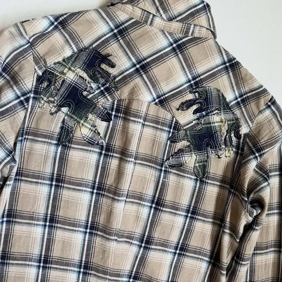 Obelisk Patch Embroidery Check Shirt