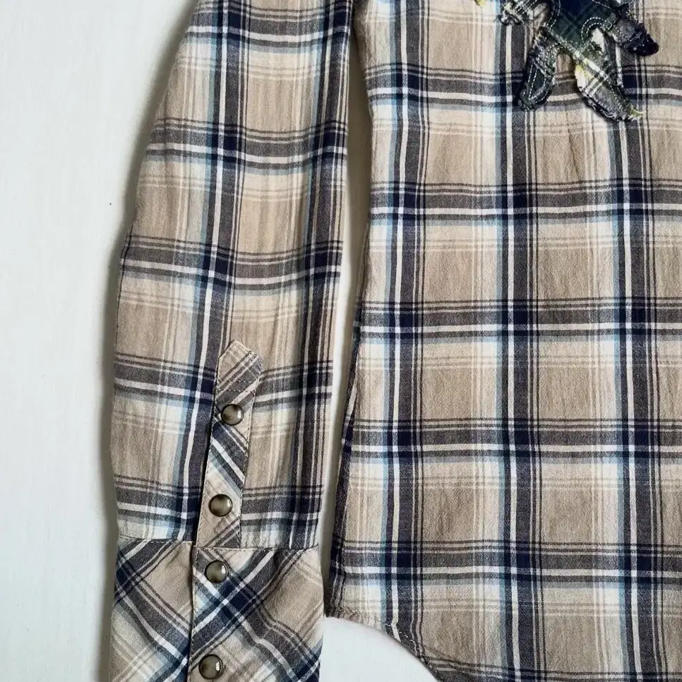 Obelisk Patch Embroidery Check Shirt