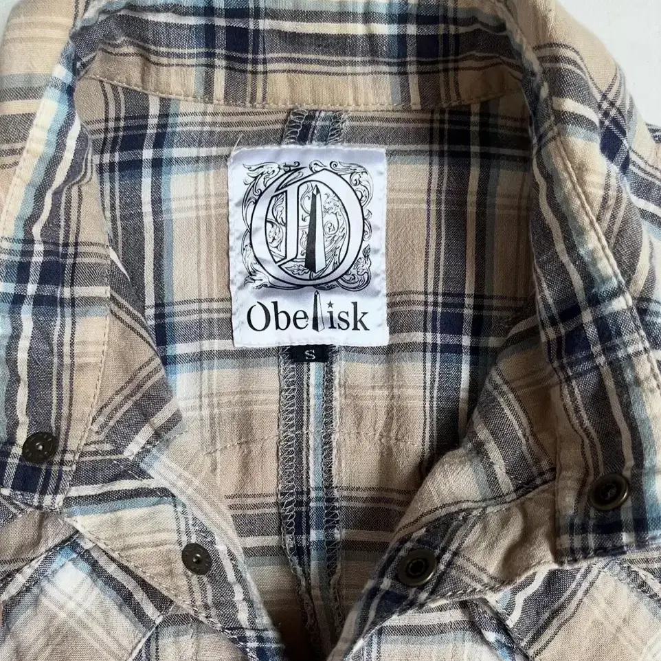 Obelisk Patch Embroidery Check Shirt